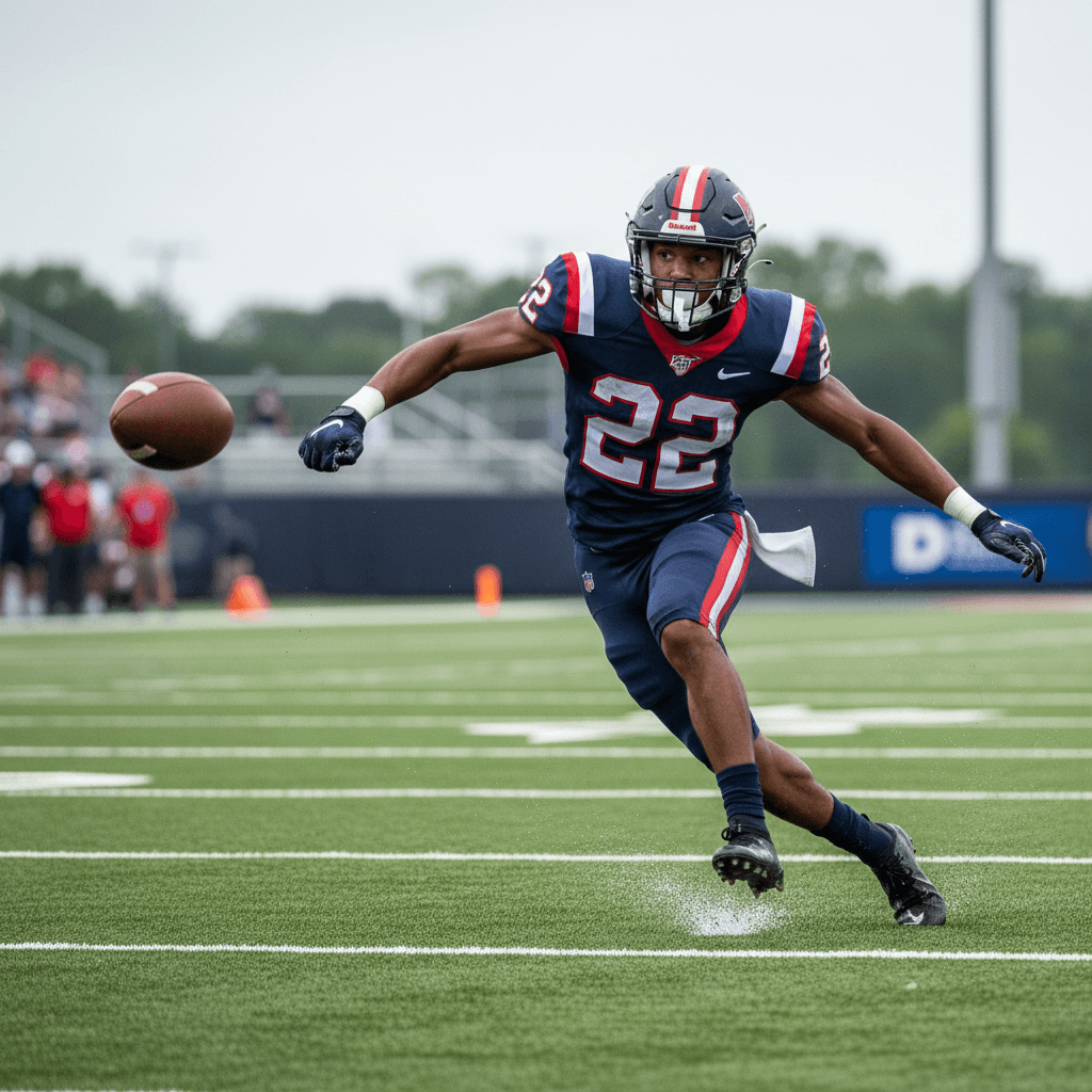 Football player in action during game