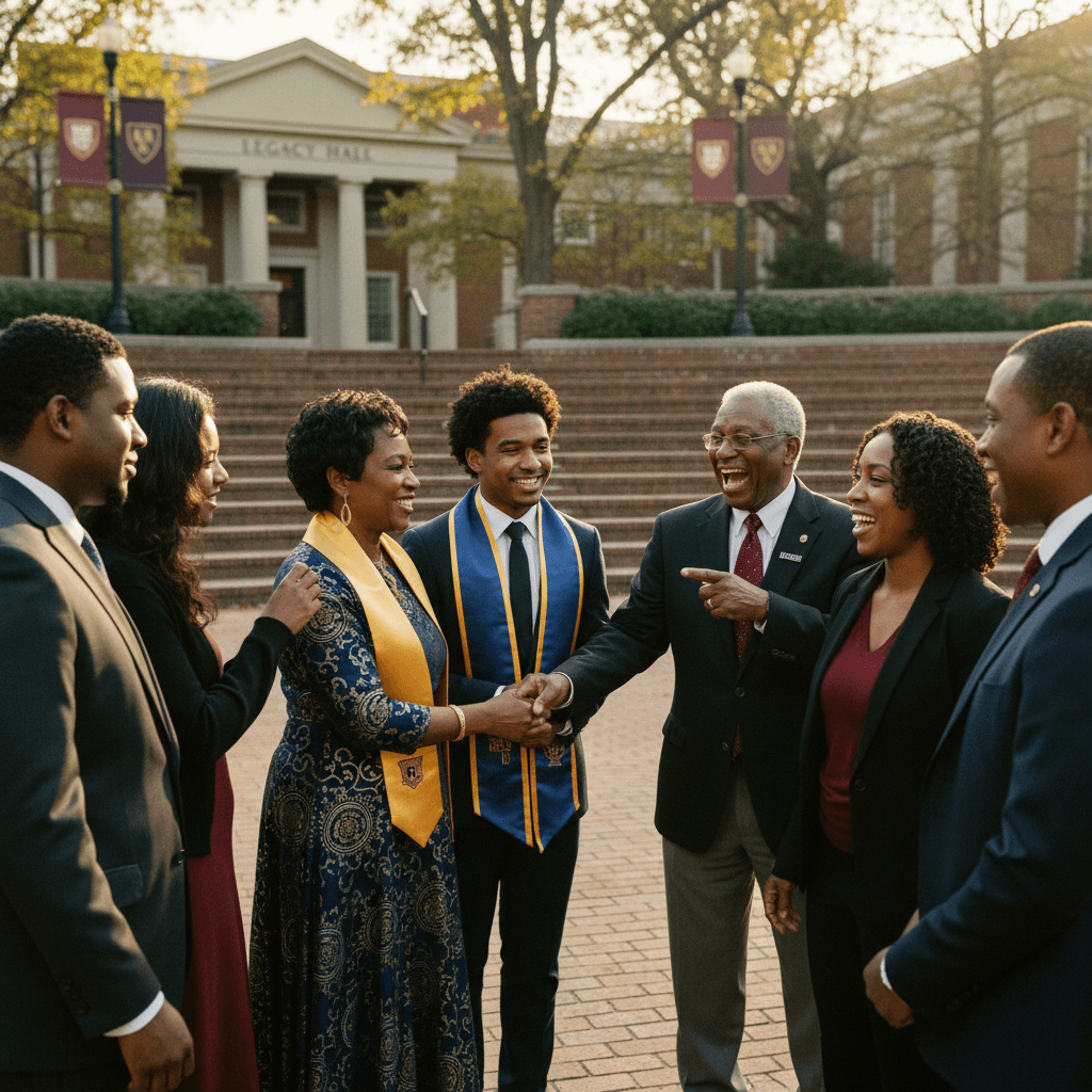 Alumni and students connecting at HBCU event
